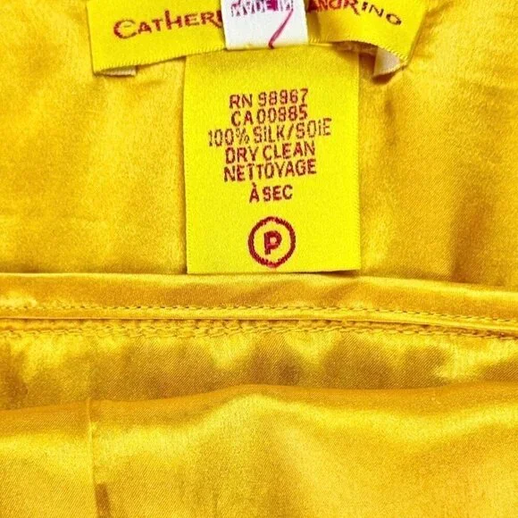 NWOT Catherine Malandrino Flowy Dress Sz.6 100% Silk Yellow Event Feminine - Picture 12 of 15